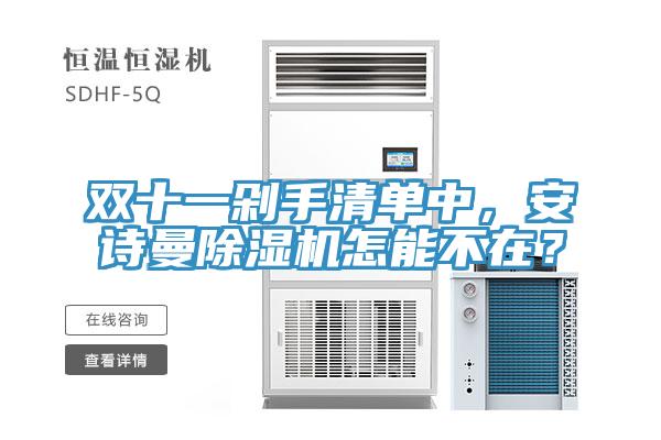 雙十一剁手清單中，安詩曼除濕機(jī)怎能不在？