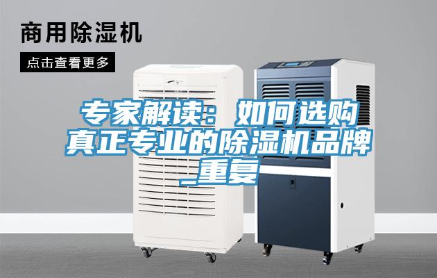 專家解讀：如何選購真正專業(yè)的除濕機品牌_重復(fù)